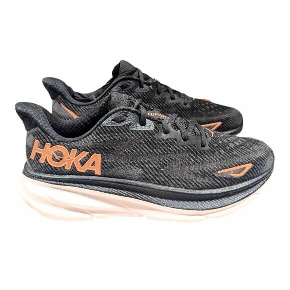 HOKA ONE ONE Clifton 9 'Black Copper' Running Shoes Size 10B - Picture 2 of 12